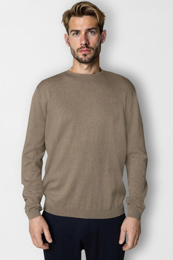 Claude crewneck knit Dark beige melange