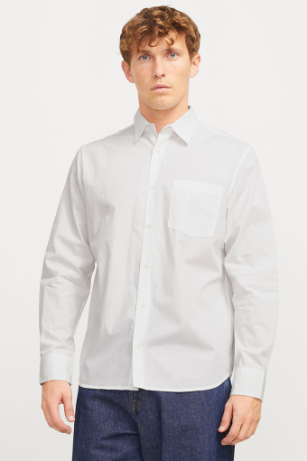 Cody Relaxed Fit Poplin LS Hemd White