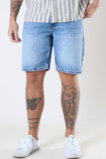Edge Denim Shorts  Light Blue Denim