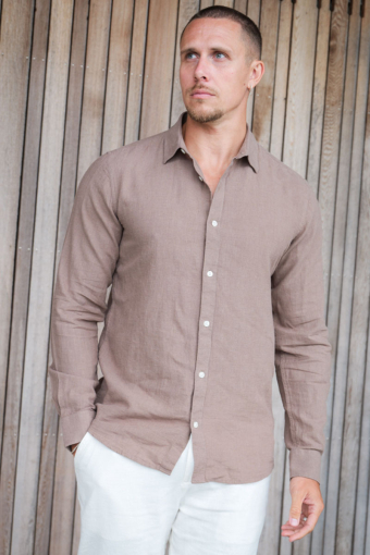 Caiden LS Linen Hemd Fossil