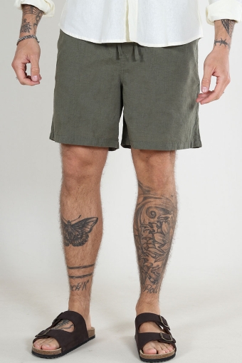 Jaiden Summer Linen Shorts Dusty Olive