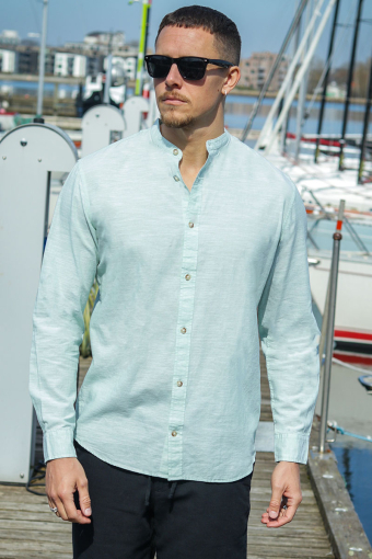 Summer Band Hemd LS Iceberg Green