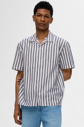 Relax New Linen Hemd SS Resort Sky Captain Stripe