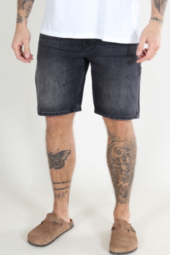 EDGE DENIM SHORTS Black Washed