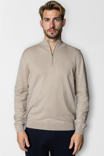 Claude half zip knit Ecru Melange
