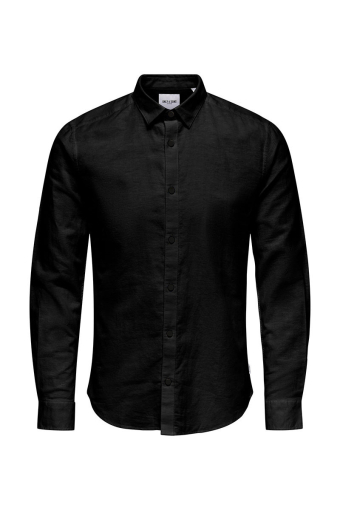 Caiden LS Linen Hemd Black