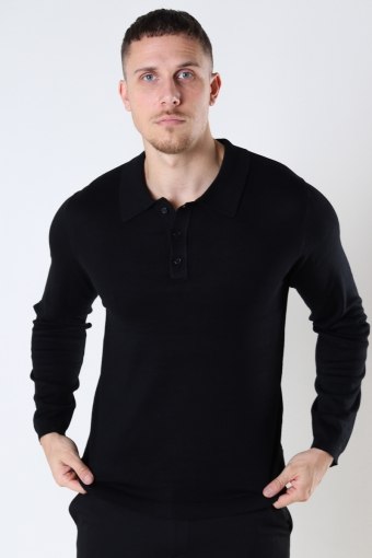 WYLER LIFE LS POLO KNIT Black