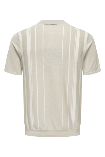 Wyler Regular Fit Zip Polo Knit Silver Lining