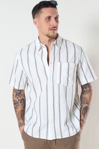 Lin Stripe Hemd Off White