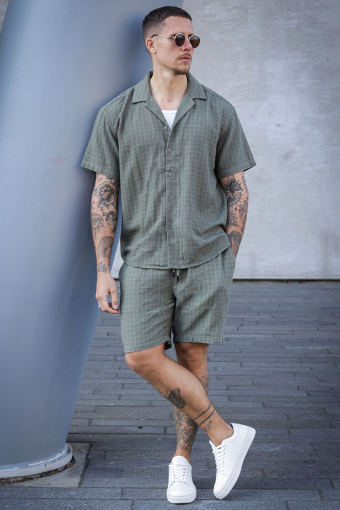 Tel Latham Linen Shorts Dusty Olive