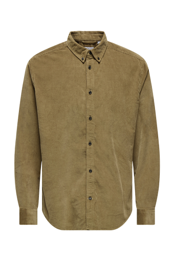 Michael Regular Fit Stretch Cord Hemd LS Otter