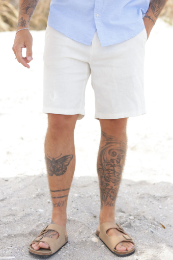 Regular Brody Linen Shorts Cloud Dancer