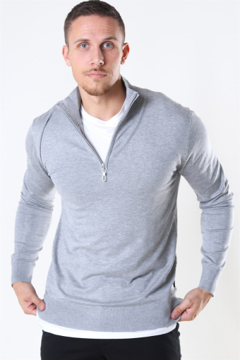 Argento Half Zip Stricken Light Grey Mix