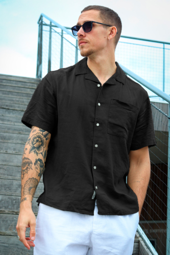 Allan Cuba Linen Hemd True Black