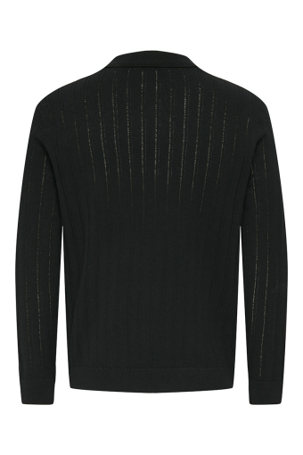 Kent Regular Fit Polo Knit LS Black