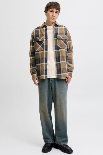 Rayle Melange Check LS Overshirt Malt Ball