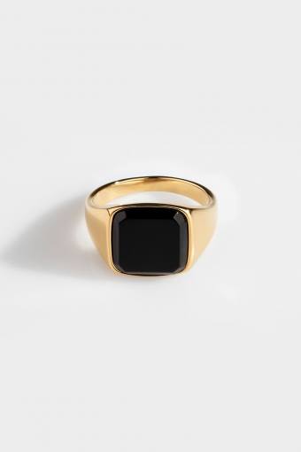 Ring Onyx SignatUhre Black Gold 