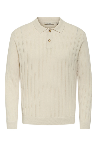 Kent Regular Fit Polo Knit LS Silver Lining