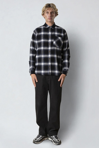 Forest flannel Hemd Dark navy/Black check 002