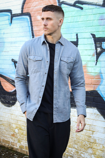 SHERIDAN Hemd L/S Light Grey Denim