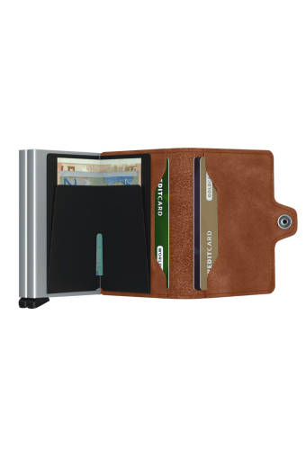 Twinwallet Cognac-Silver