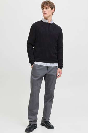 Emil Knit Cable Crew Neck Black