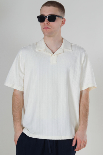 Males Regular Fit SS Resort Hemd Egret