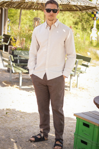 Brody Linen Pants Chocolate Torte