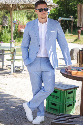 Riviera Linen Blazer Nautical Blue