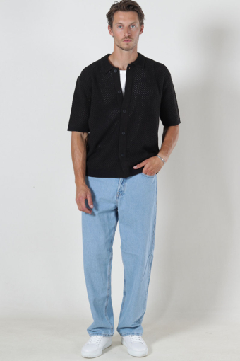 Ginger SS Knit Relaxed Fit Polo Black