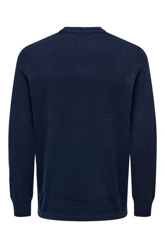 Malik Crew Neck Knit Navy Blazer