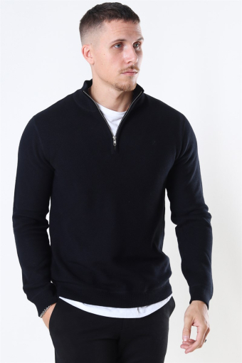 Lauritz Recycled half zip knit Black