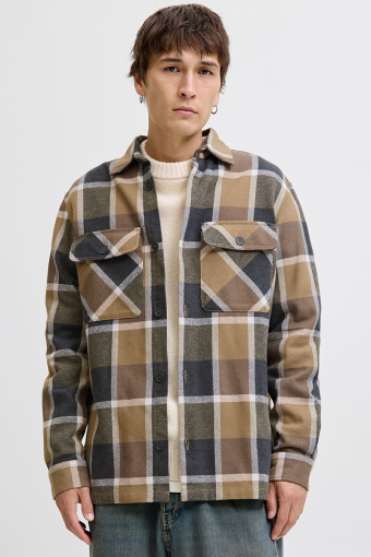 Rayle Melange Check LS Overshirt Malt Ball