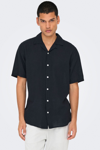 Caiden SS Resort Linen Black