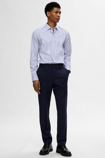Performance Stretch LS Hemd True Navy Stripe
