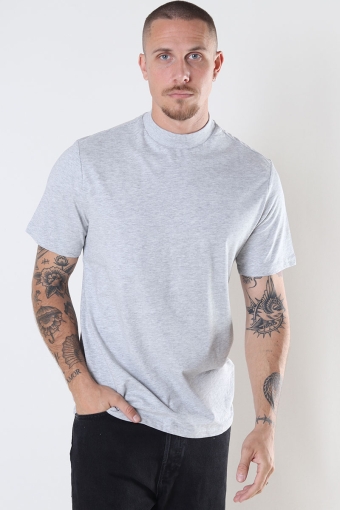 Otis Regular Mock Neck Tee Light Grey Melange