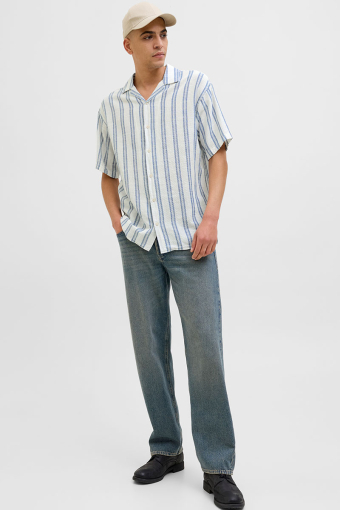 Enzo Stripe Resort Hemd SS White