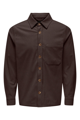 Tile Corduroy Hemd Coffee Bean