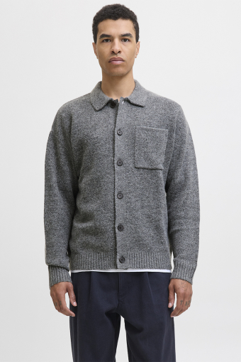 Finn Knit Button Cardigan Medium Grey Melange