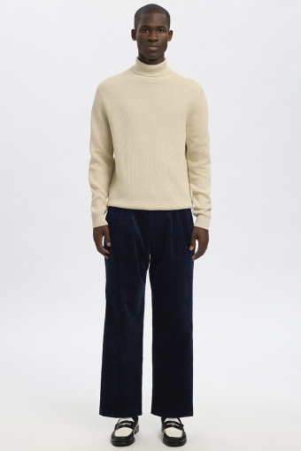 Dane LS Structure Knit Roll Neck Oatmeal