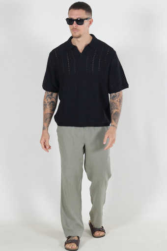 Allan Elsticated Wide Fit Linen Pants Vetiver
