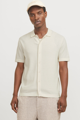 Emil Knit Structure Hemd SS Cloud Dancer