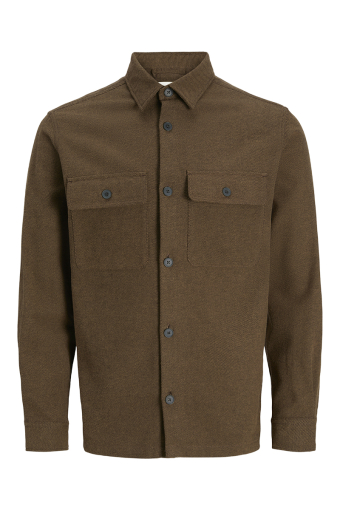 Rayle Melange Solid LS Overshirt Malt Ball