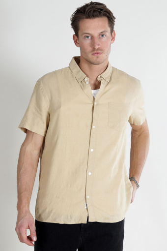 Allan SS Linen Hemd Curds & Whey