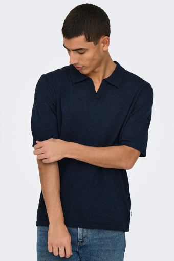 George Linen SS Polo Dark Sapphire