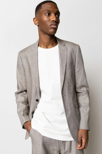 Roman Linen Unconstructed Blazer Khaki Melange