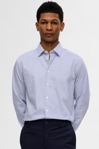Performance Stretch LS Hemd True Navy Stripe