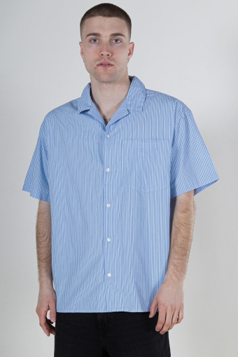 Cody Poplin Resort Hemd SS Cashmere Blue