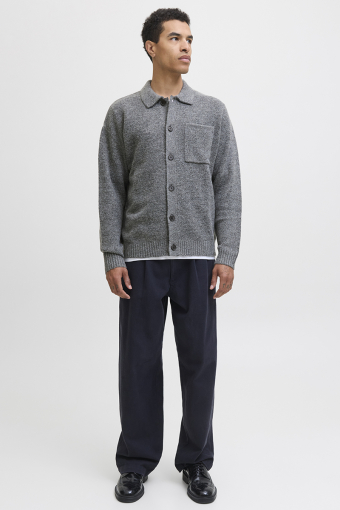 Finn Knit Button Cardigan Medium Grey Melange