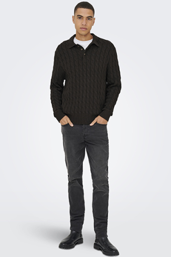 Kicker Cabel Polo Knit Demitasse